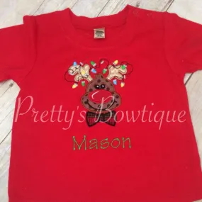 Boys Christmas reindeer shirt or bodysuit - Reindeer BOY shirt babies, toddler, and children.