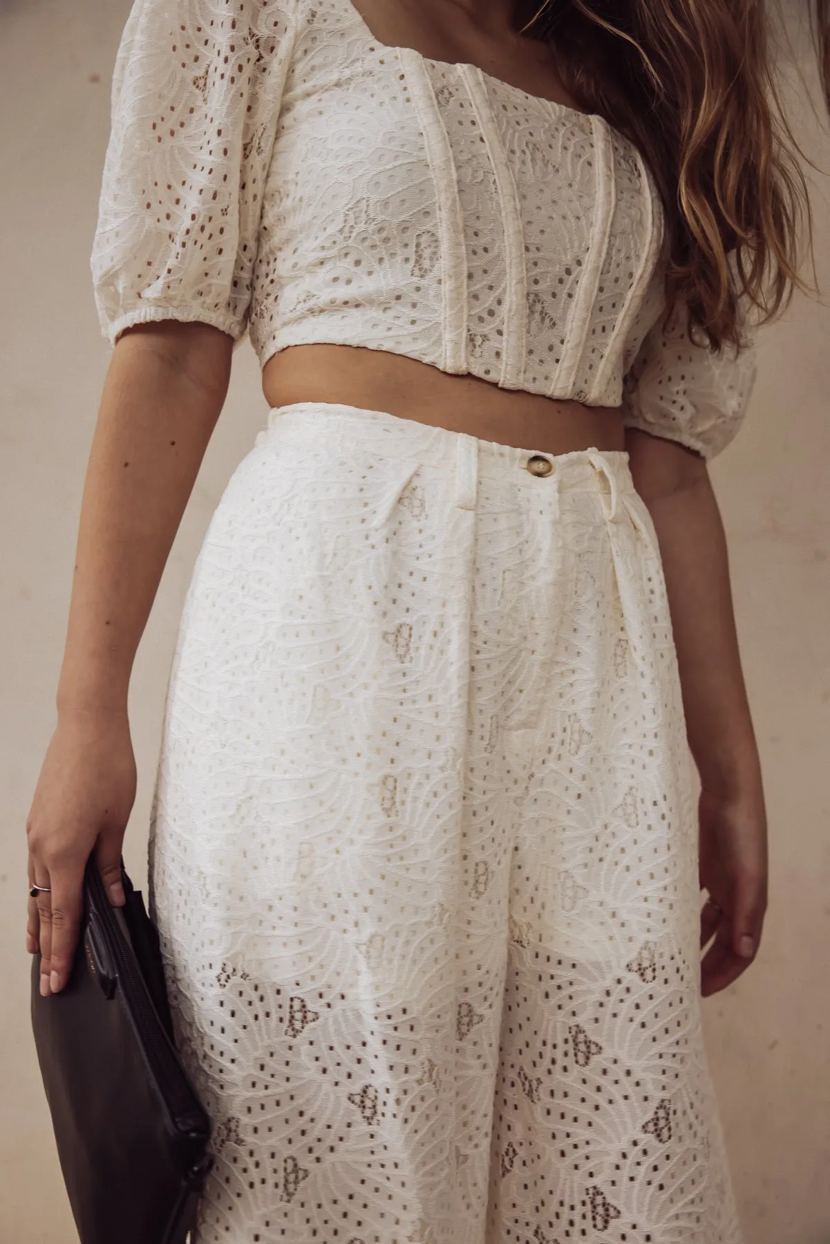 Carmen Puff Sleeve Eyelet Top