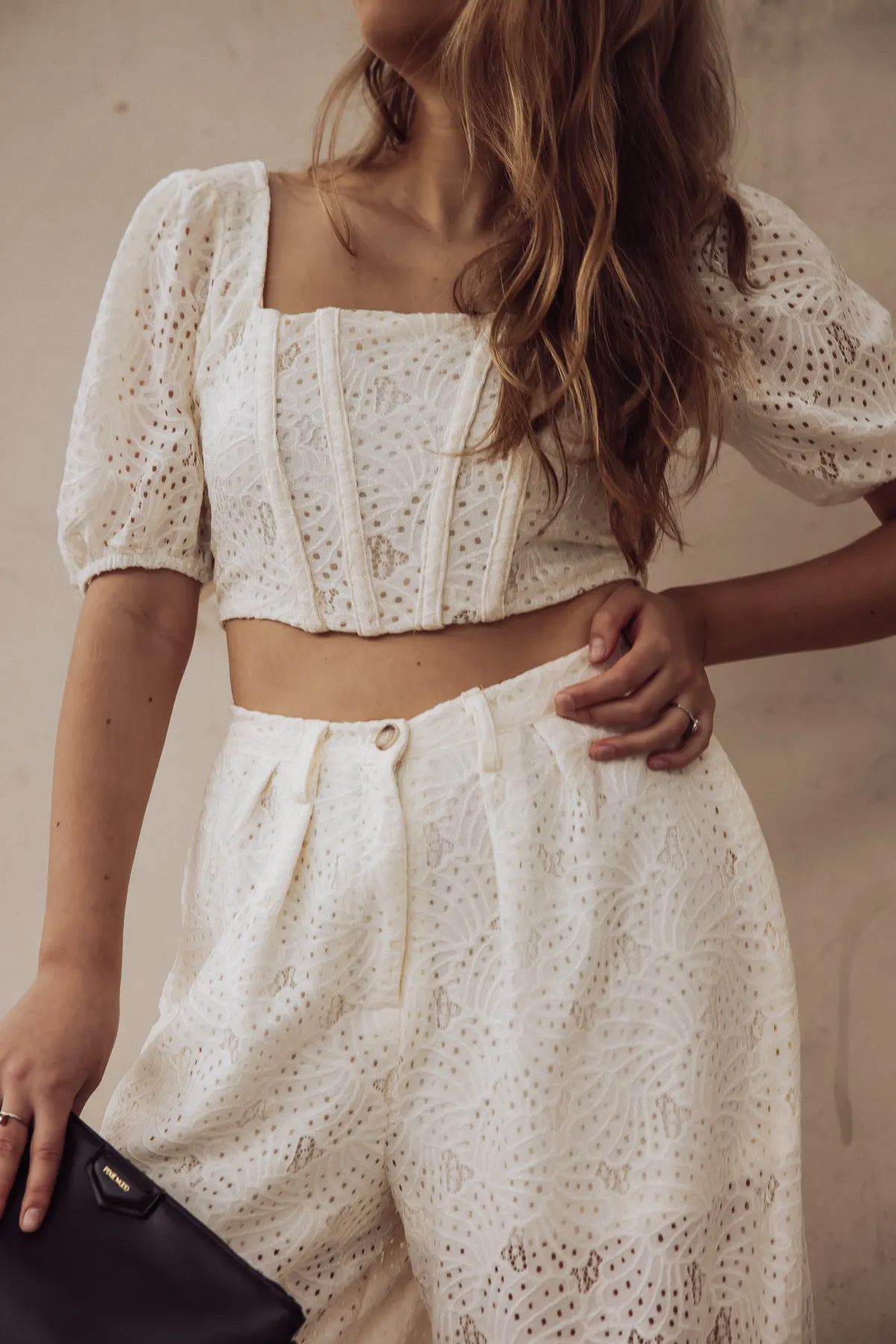 Carmen Puff Sleeve Eyelet Top