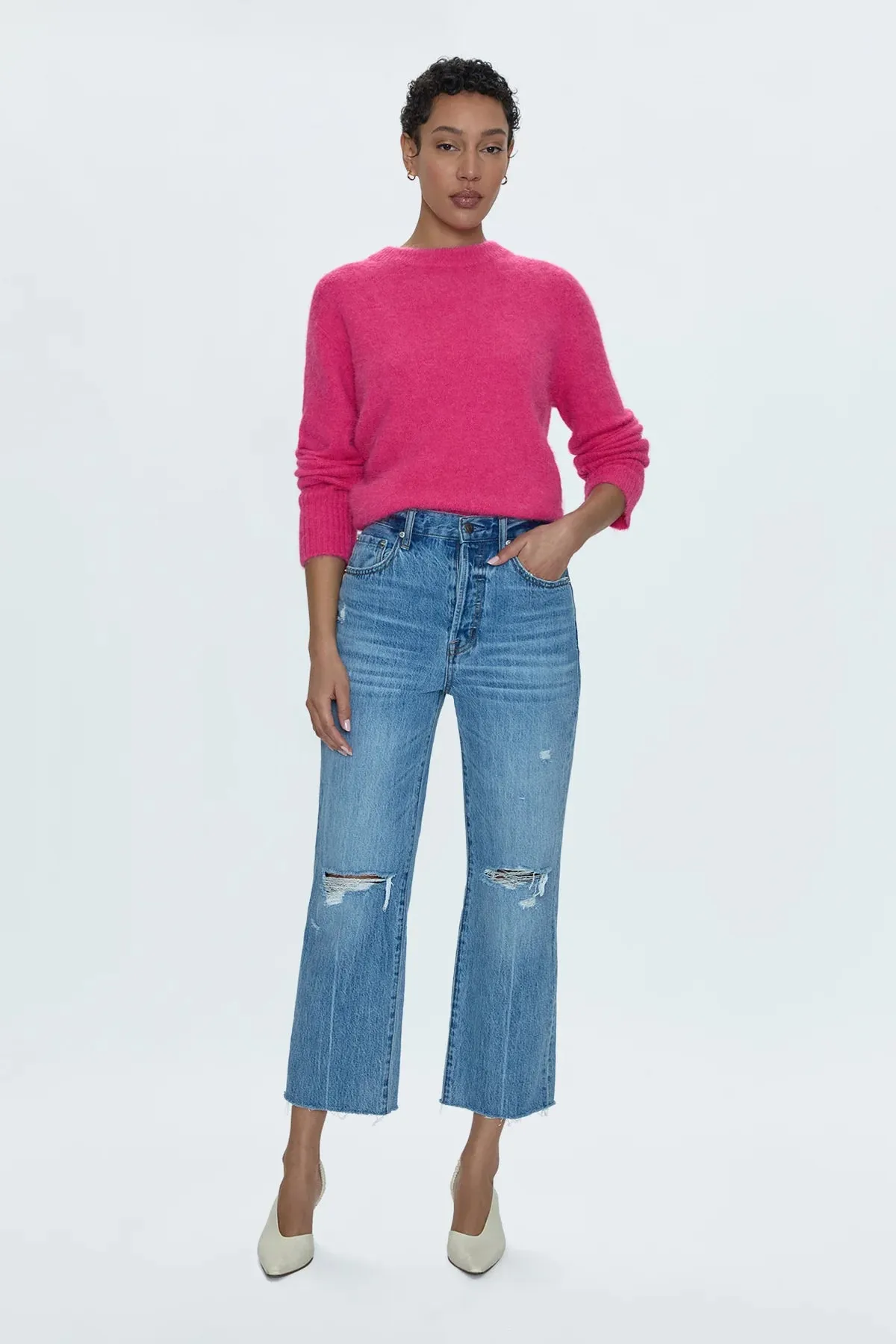 Cassie Super High Rise Straight Crop Jean