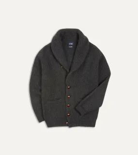 Charcoal Cashmere Shawl Collar Cardigan