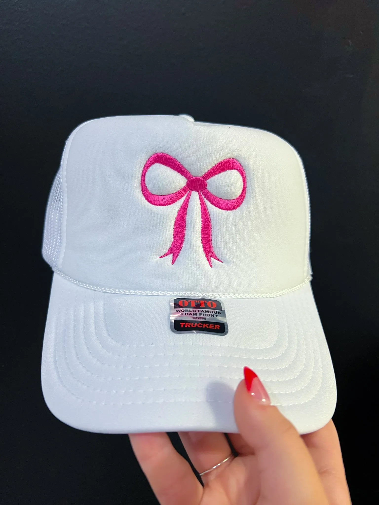 Class Act Bow Trucker Hat- White