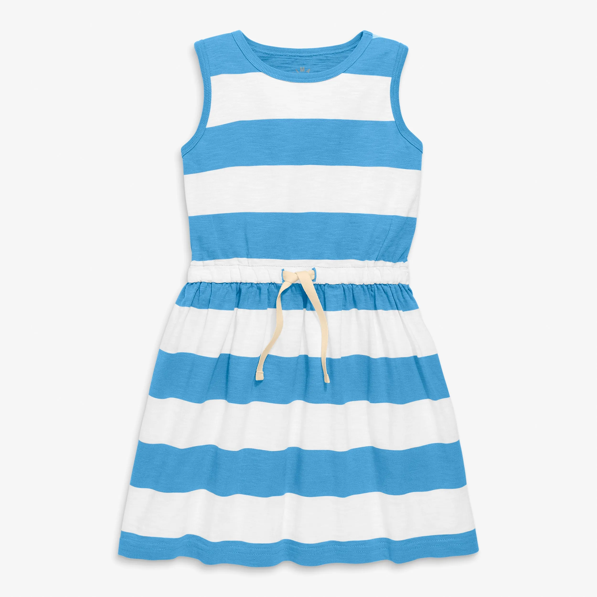 Clearance drawstring tank dress in rugby stripe