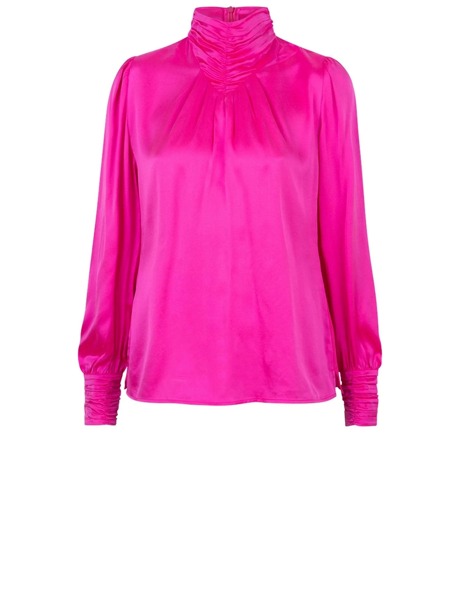 Coline High Collar Top Pink Energy