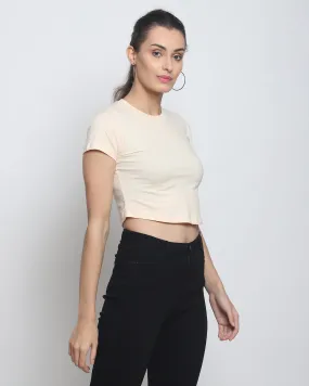 Crop Top: Solid Pale Ivory