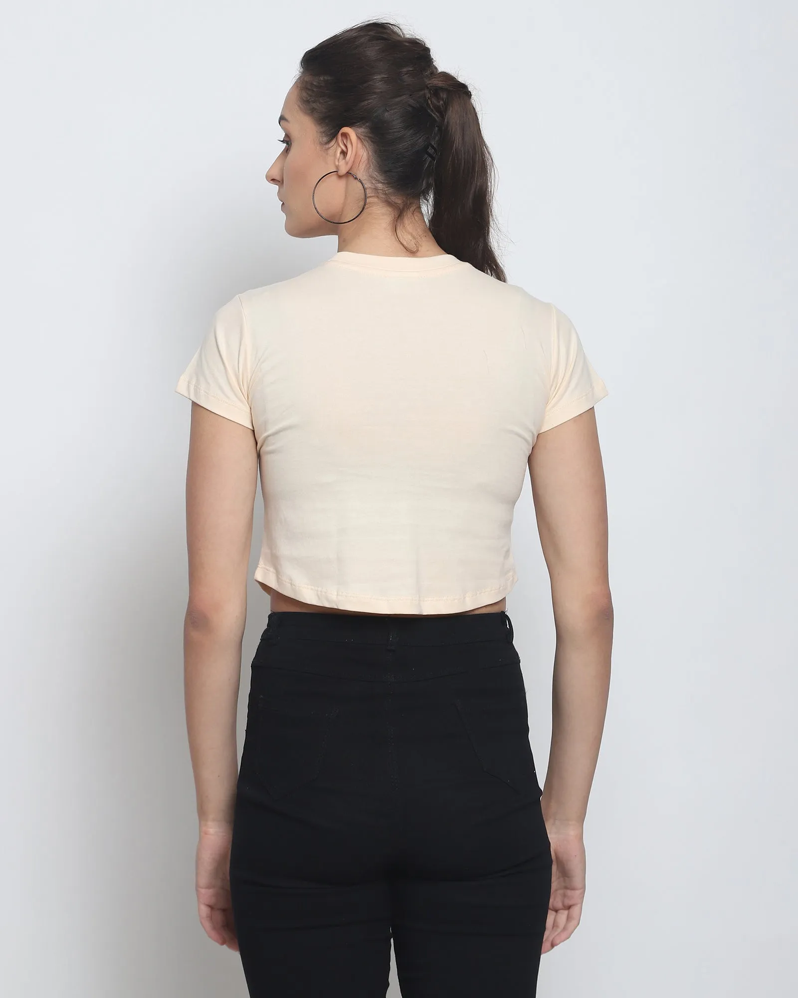 Crop Top: Solid Pale Ivory