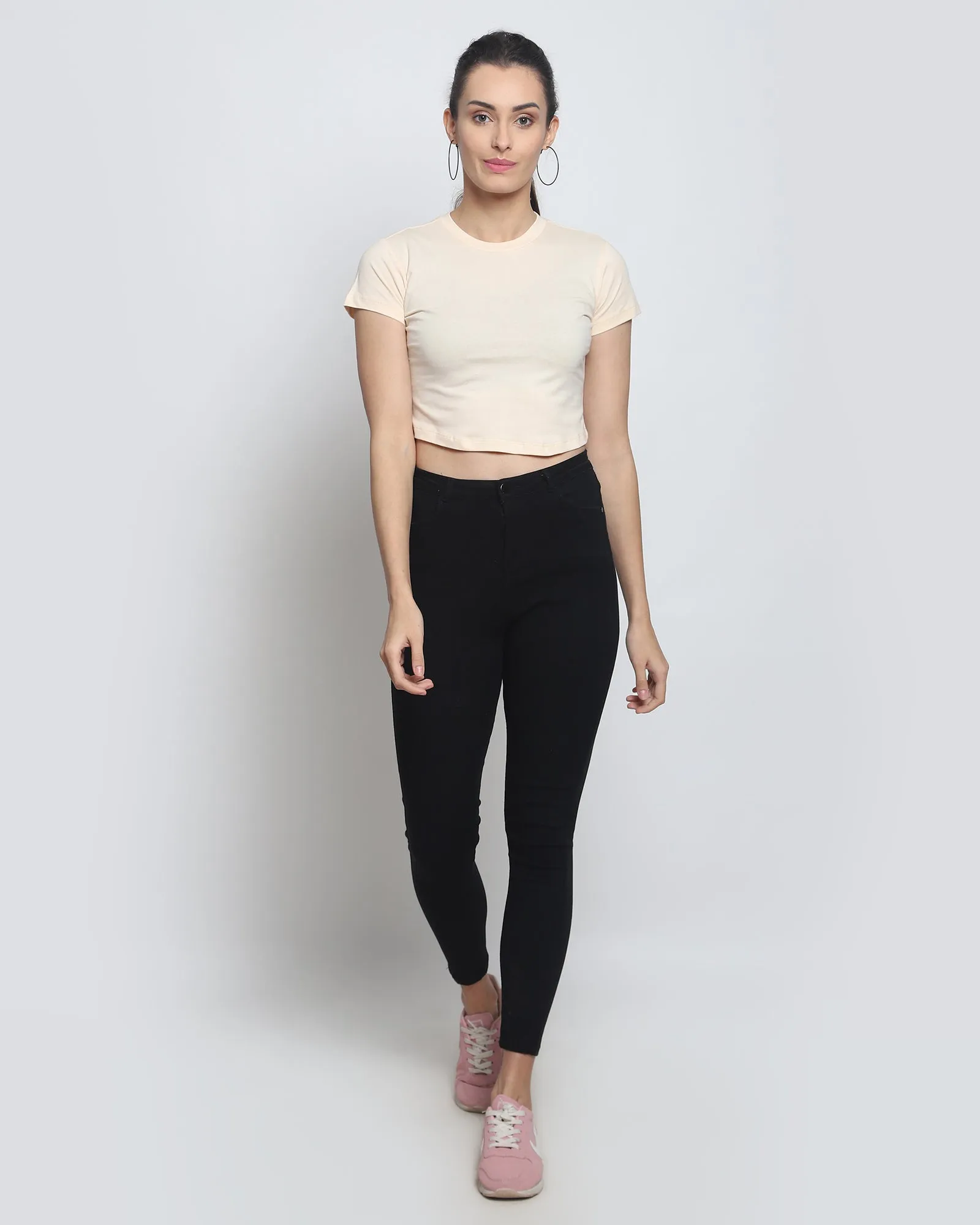 Crop Top: Solid Pale Ivory