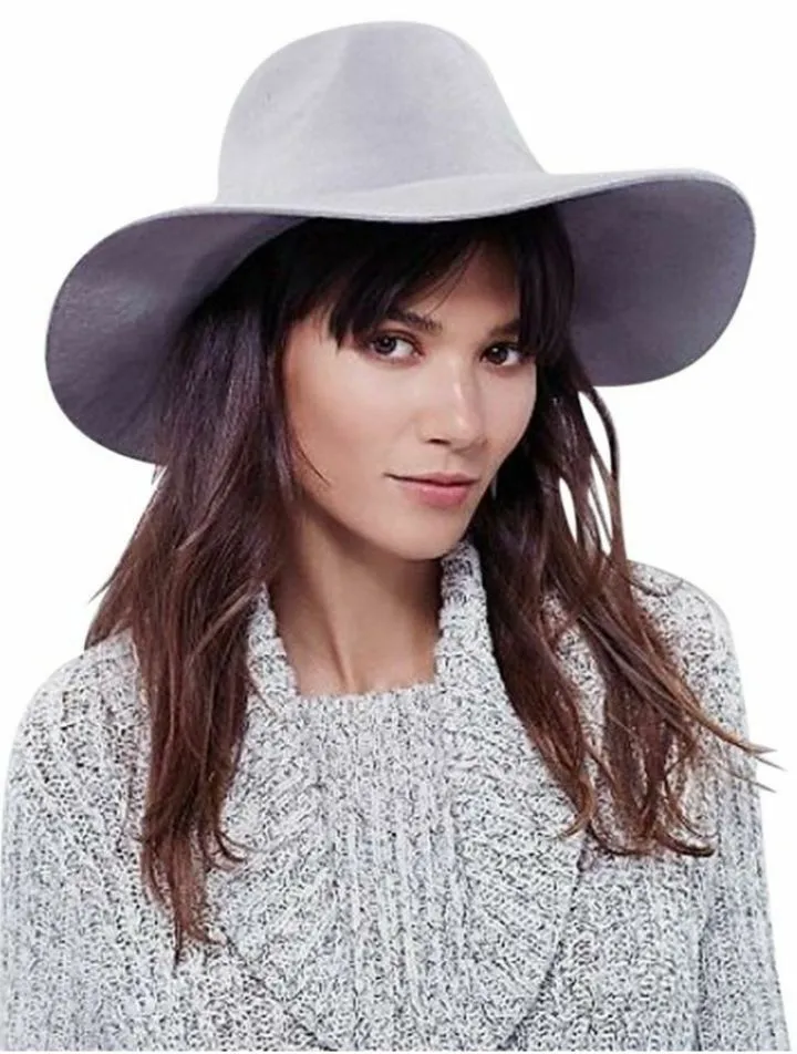 Crystal Crown Hat Gray Free People Brushed Wool Matador With Quartz & Genuine Leather Hatband Wear Them Together Or Separate!