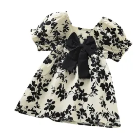 CUTE FLORAL PRINT MILKMAID DRESS