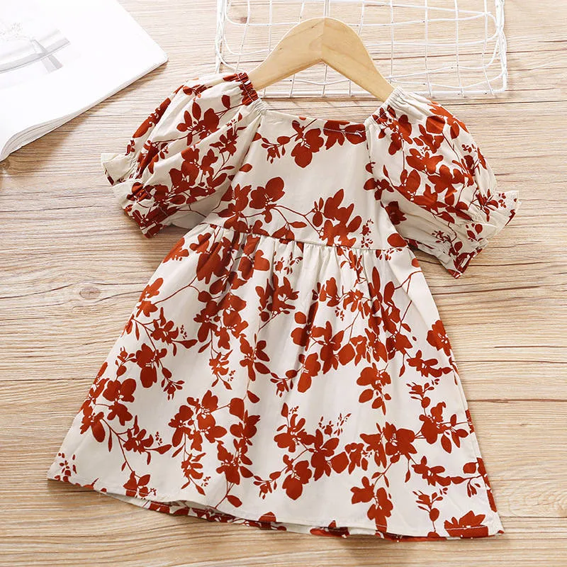 CUTE FLORAL PRINT MILKMAID DRESS