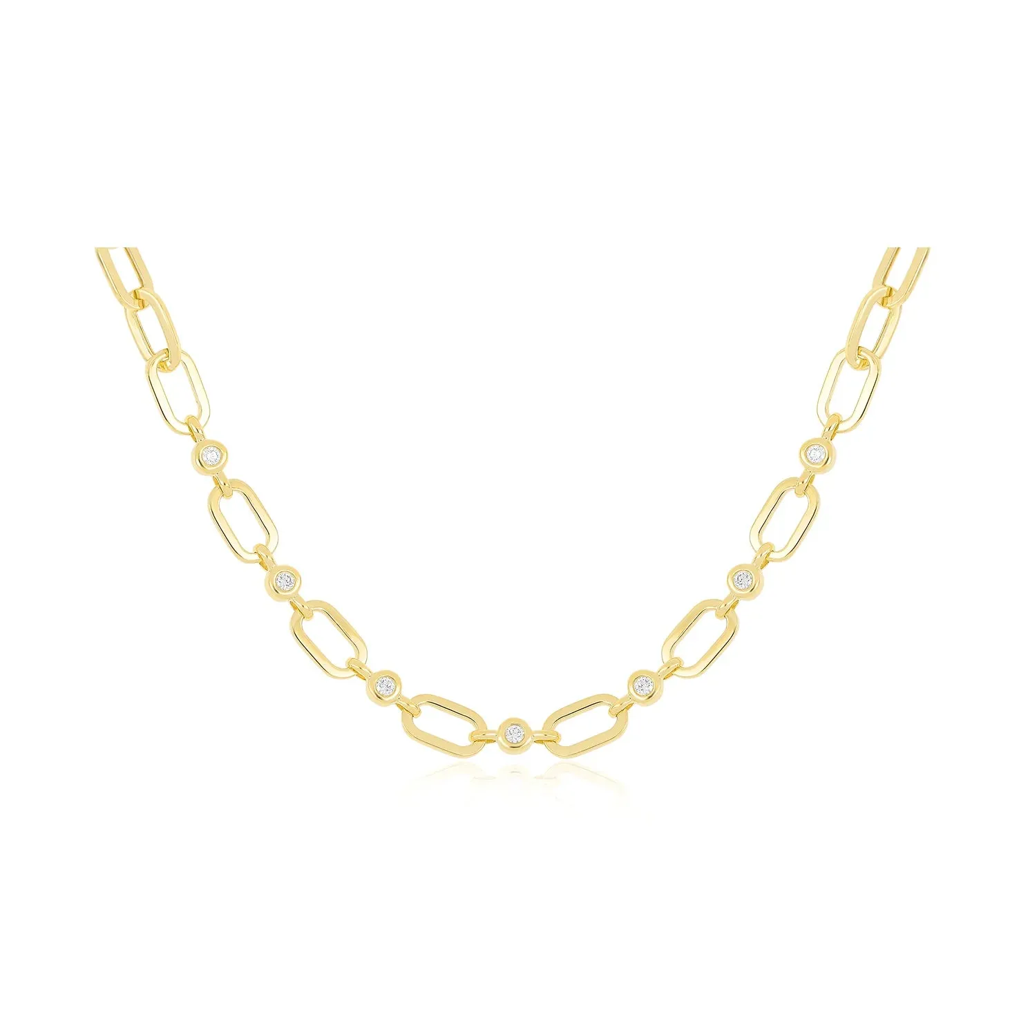 Diamond Pillow Jumbo Link Chain Necklace