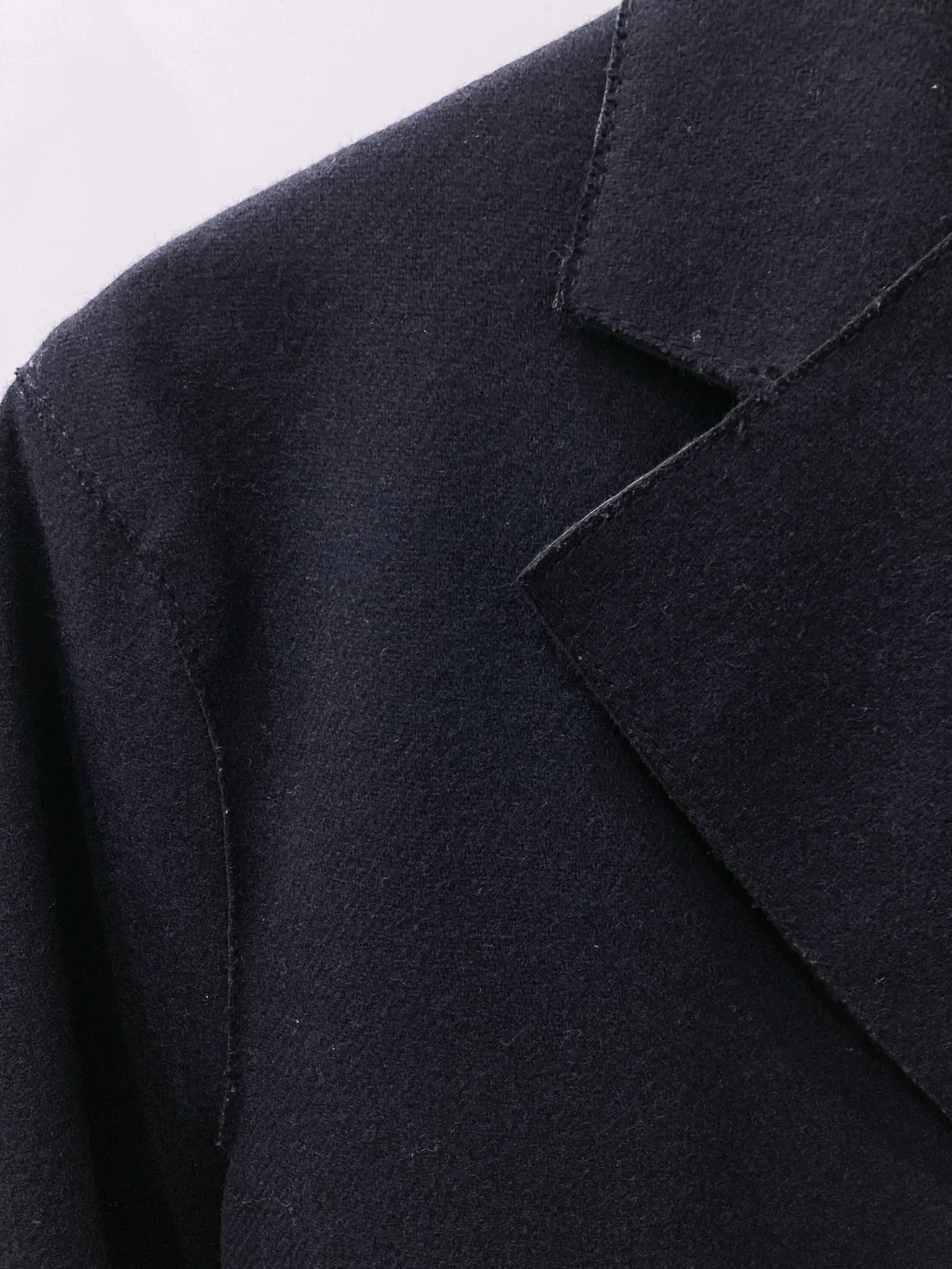 Dirk Bikkembergs 1990s 2000s dark navy wool blazer with bonded vinyl lining