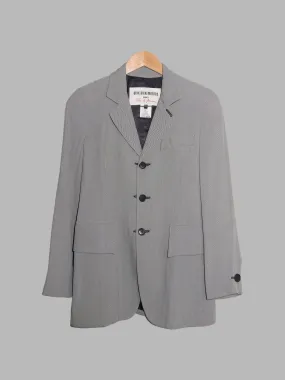 Dirk Bikkembergs spring 1995 grey herringbone detachable button chain blazer