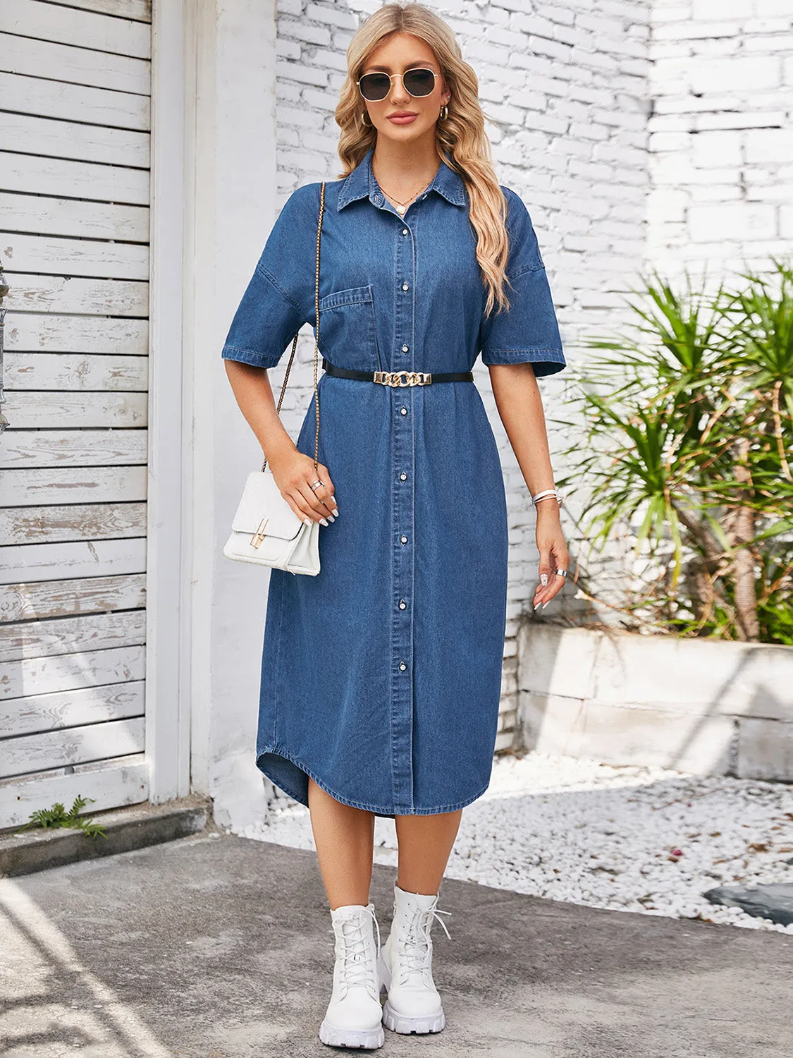 Double Down Denim Dress