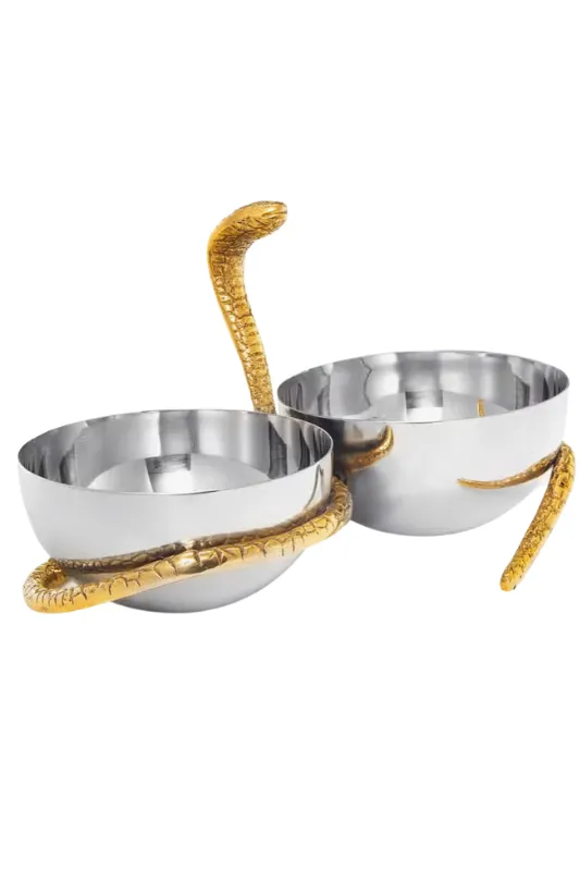 Double Serpent Serving Bowls