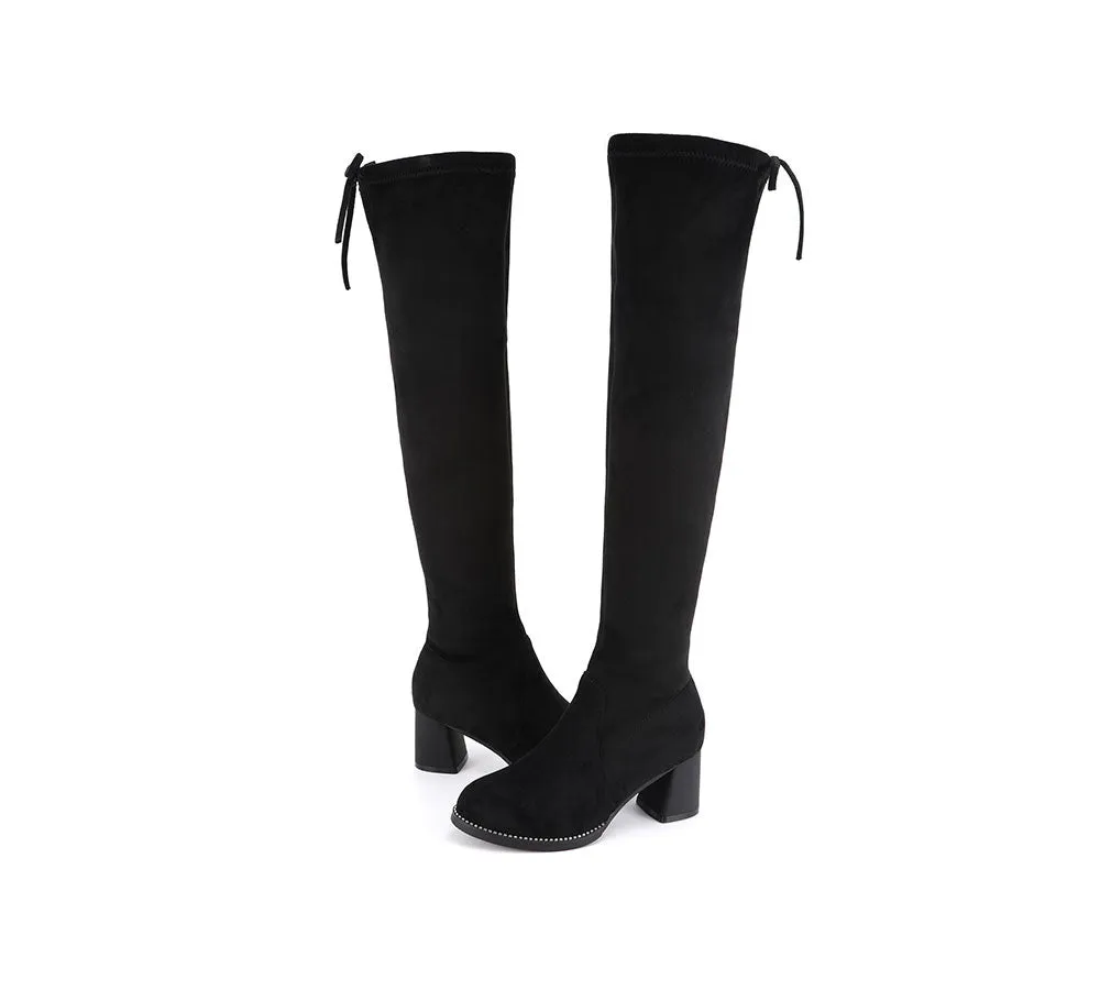 Drawstring Over The Knee Studded Detail Fashion Boots Women Jolie