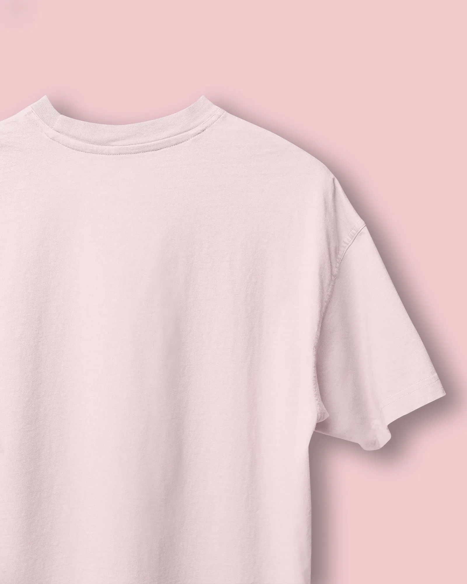 Drop Shoulder HW Crew Tee: Baby Pink