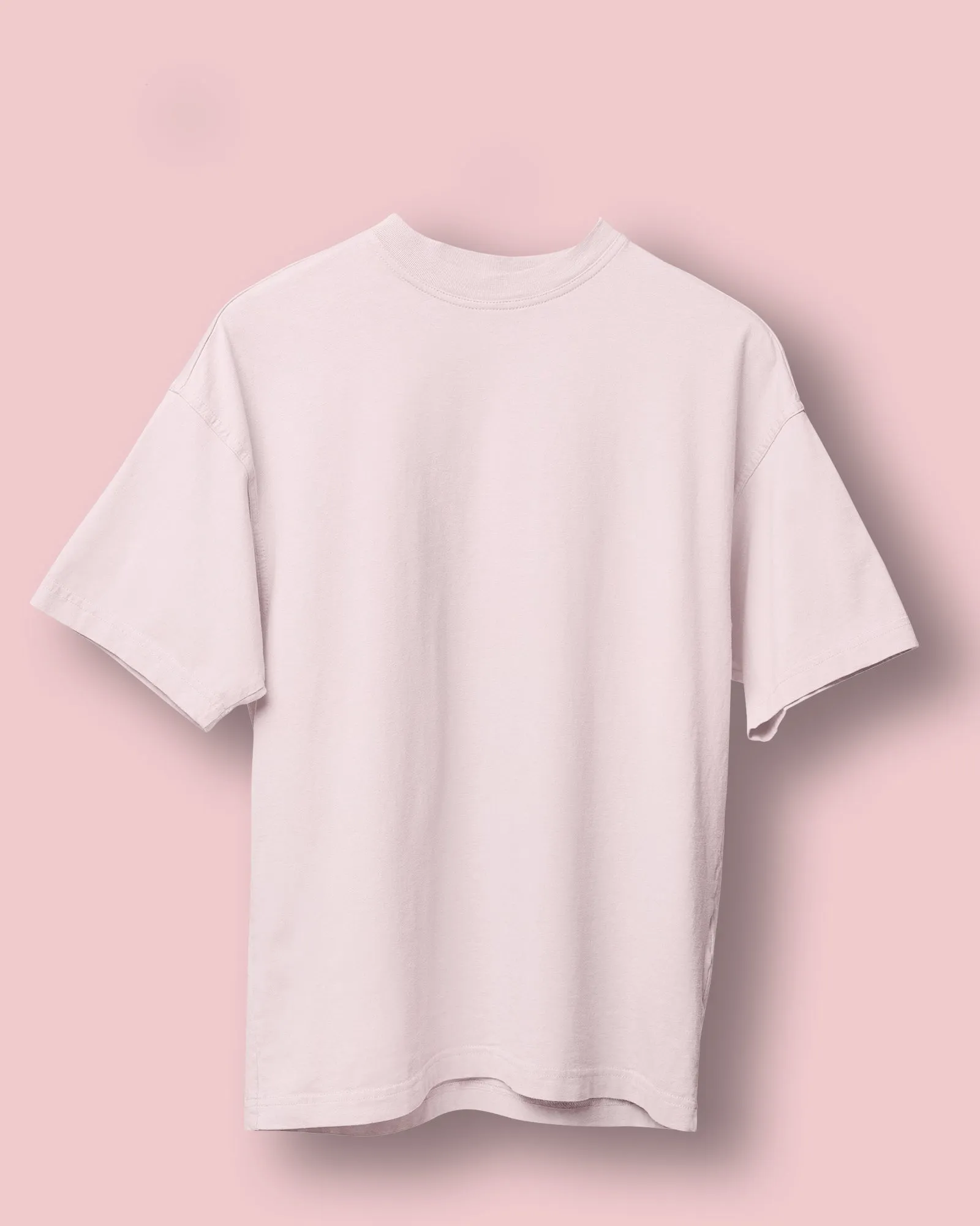 Drop Shoulder HW Crew Tee: Baby Pink