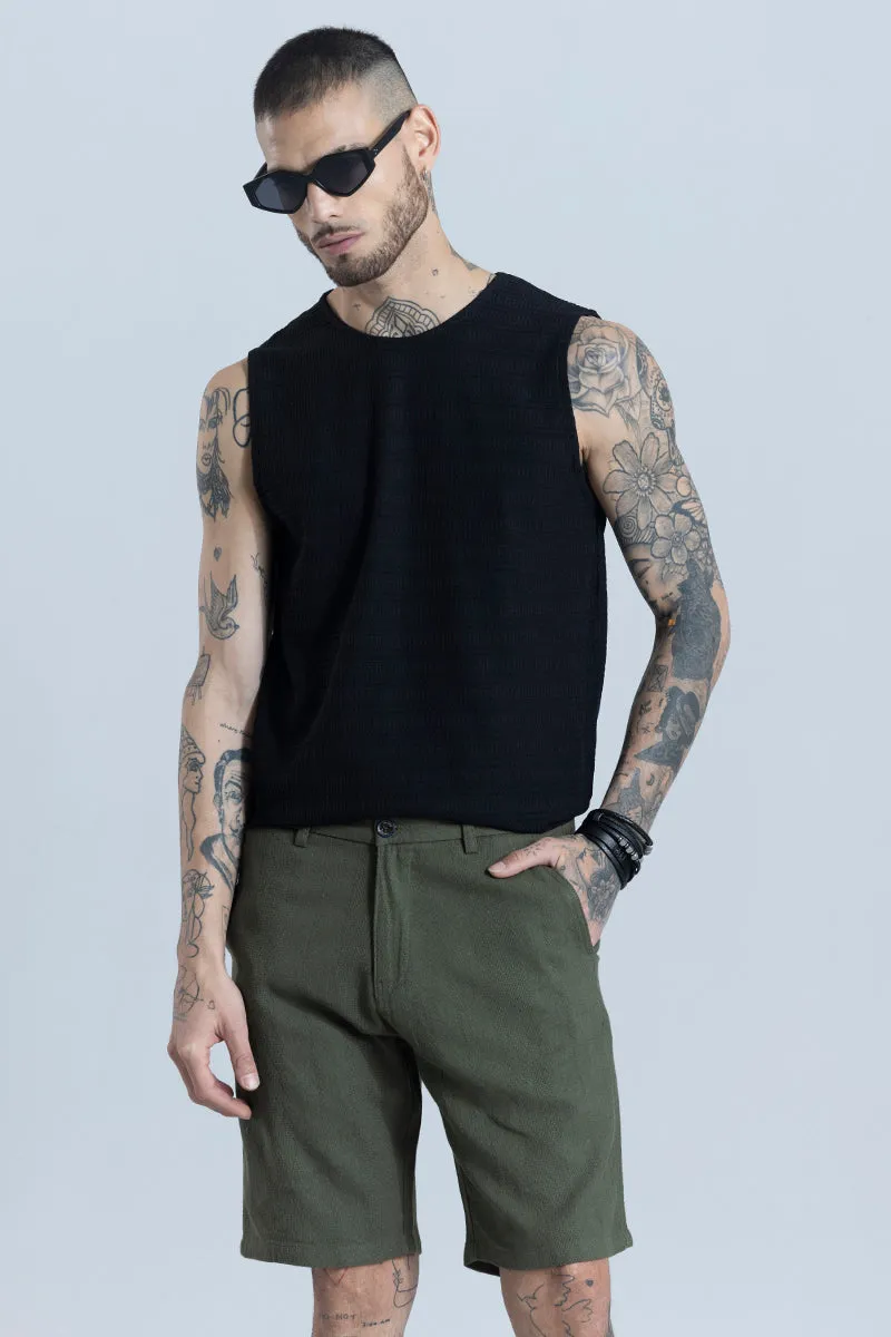 Electro Black Sleeveless T-Shirt