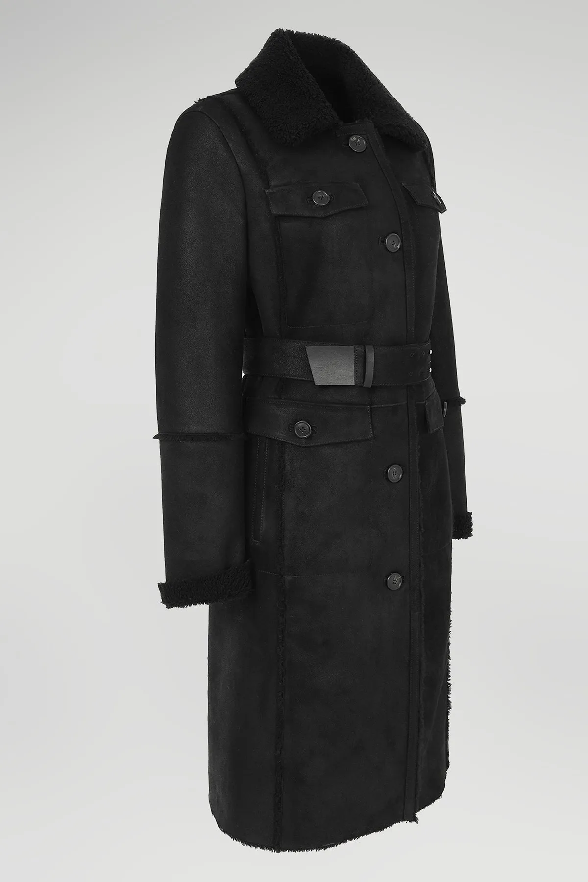 Emberly - Black Shearling Coat