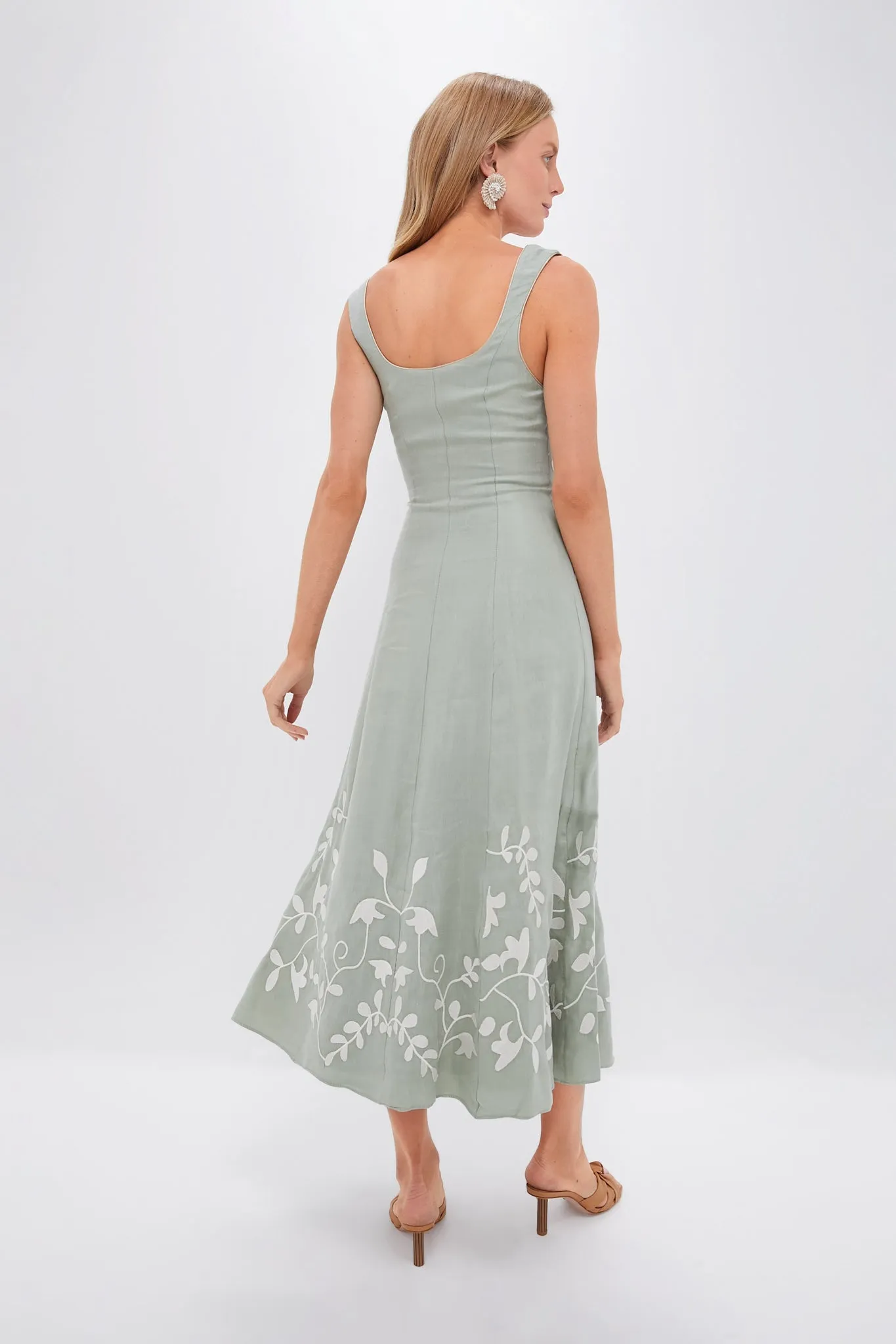 Embroidered Green Mila Dress