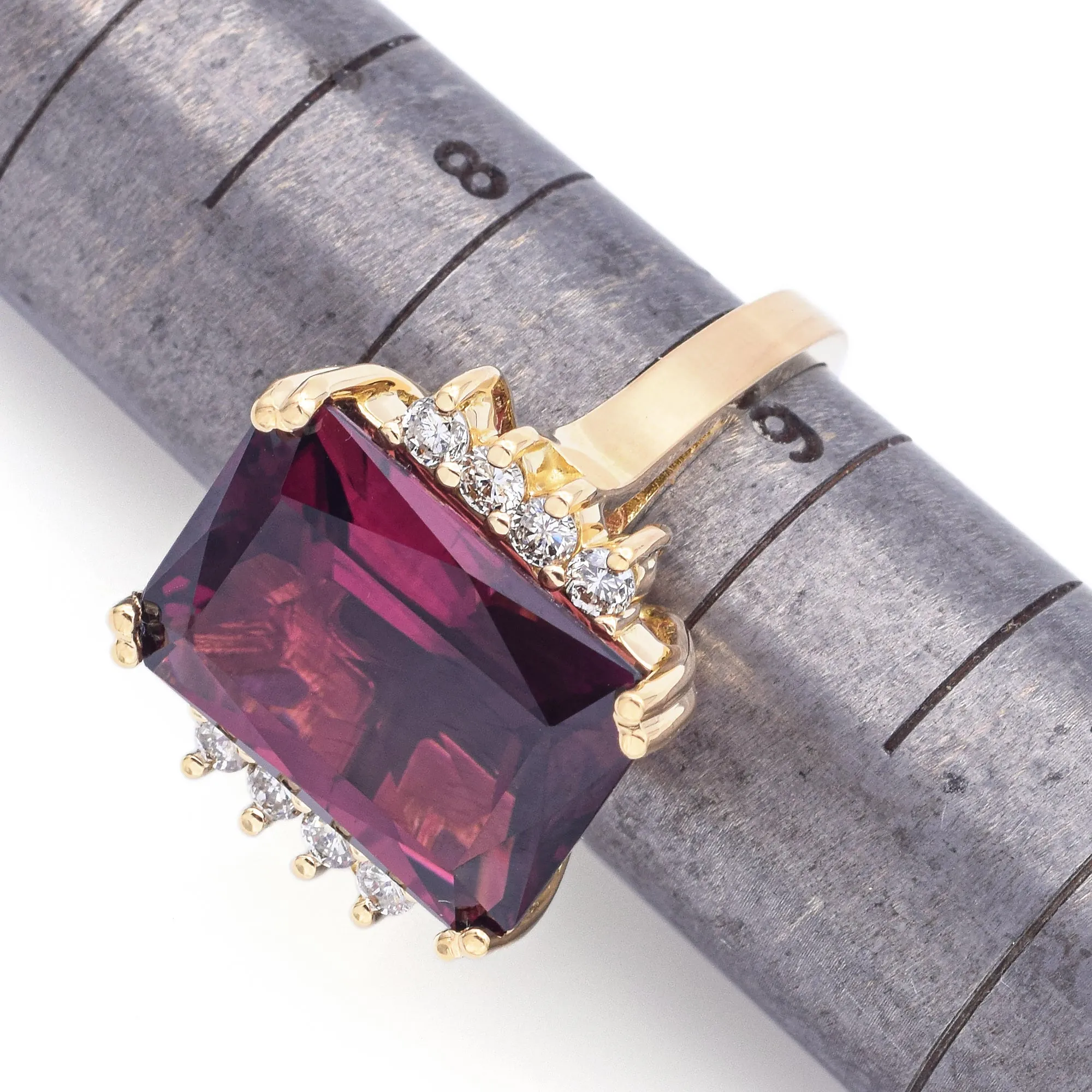 Estate 18K Yellow Gold 14.88ct Tourmaline & 0.40 TCW Diamond Cocktail Ring