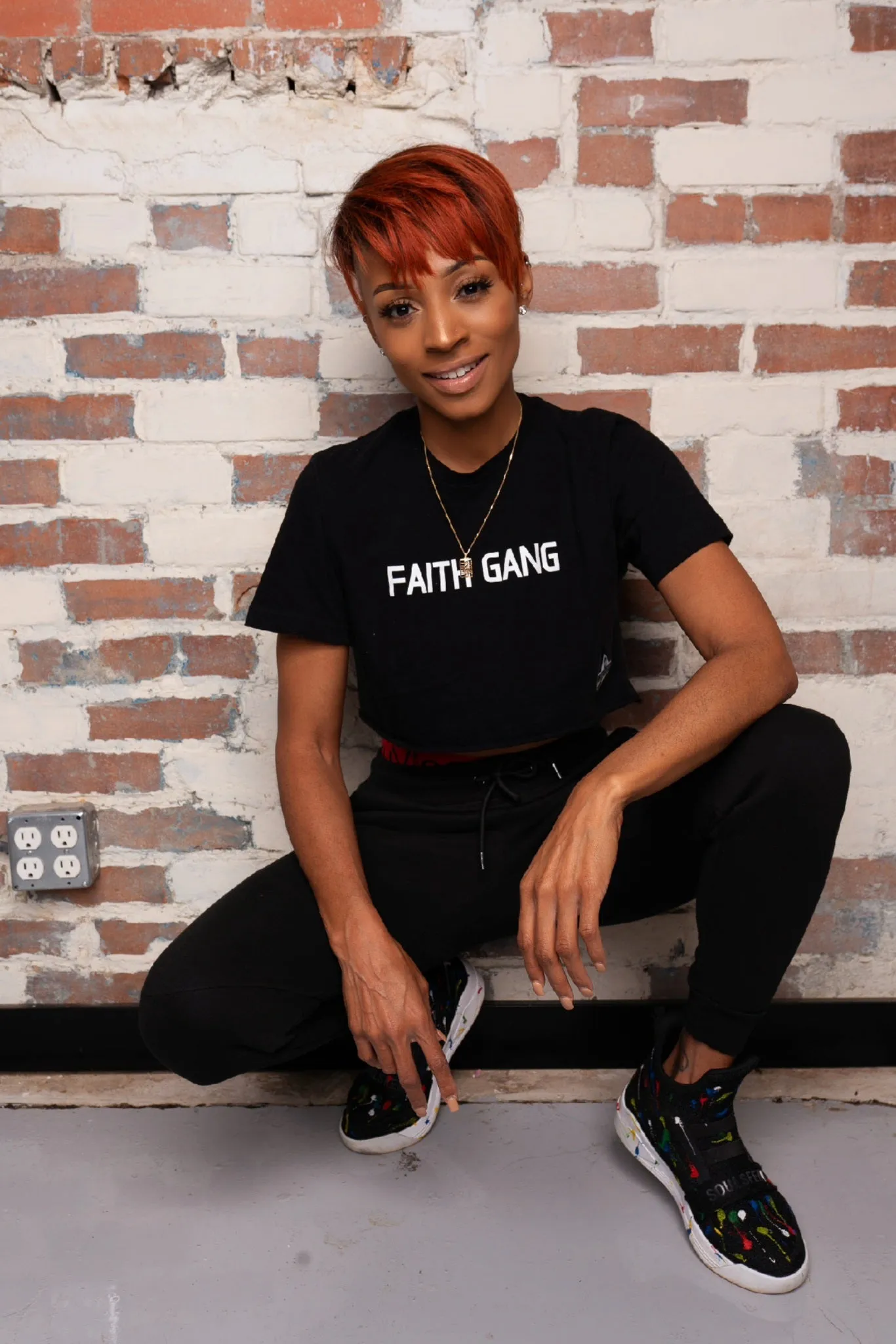 Faith Gang women's crop tee (multiple color options)