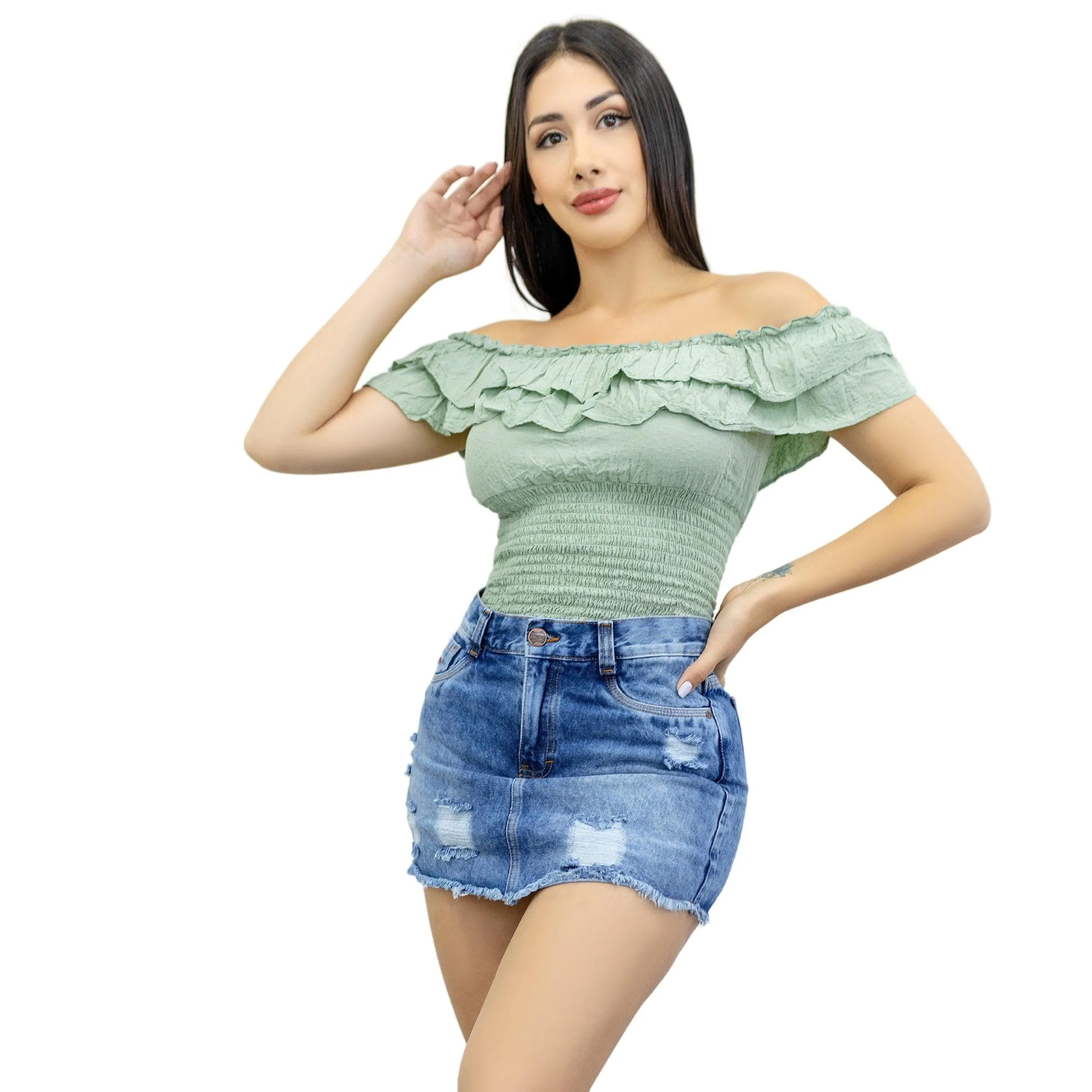 Falda Short Denim Rígido