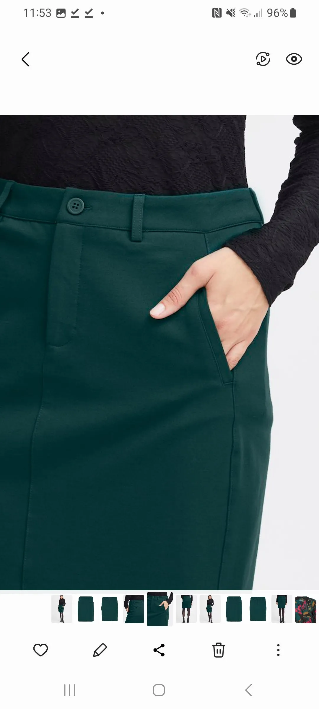 Fransa Lano skirt green 20613020