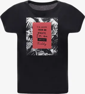 Freddy Women's t-shirt with patterned print S3WBFT2 N black