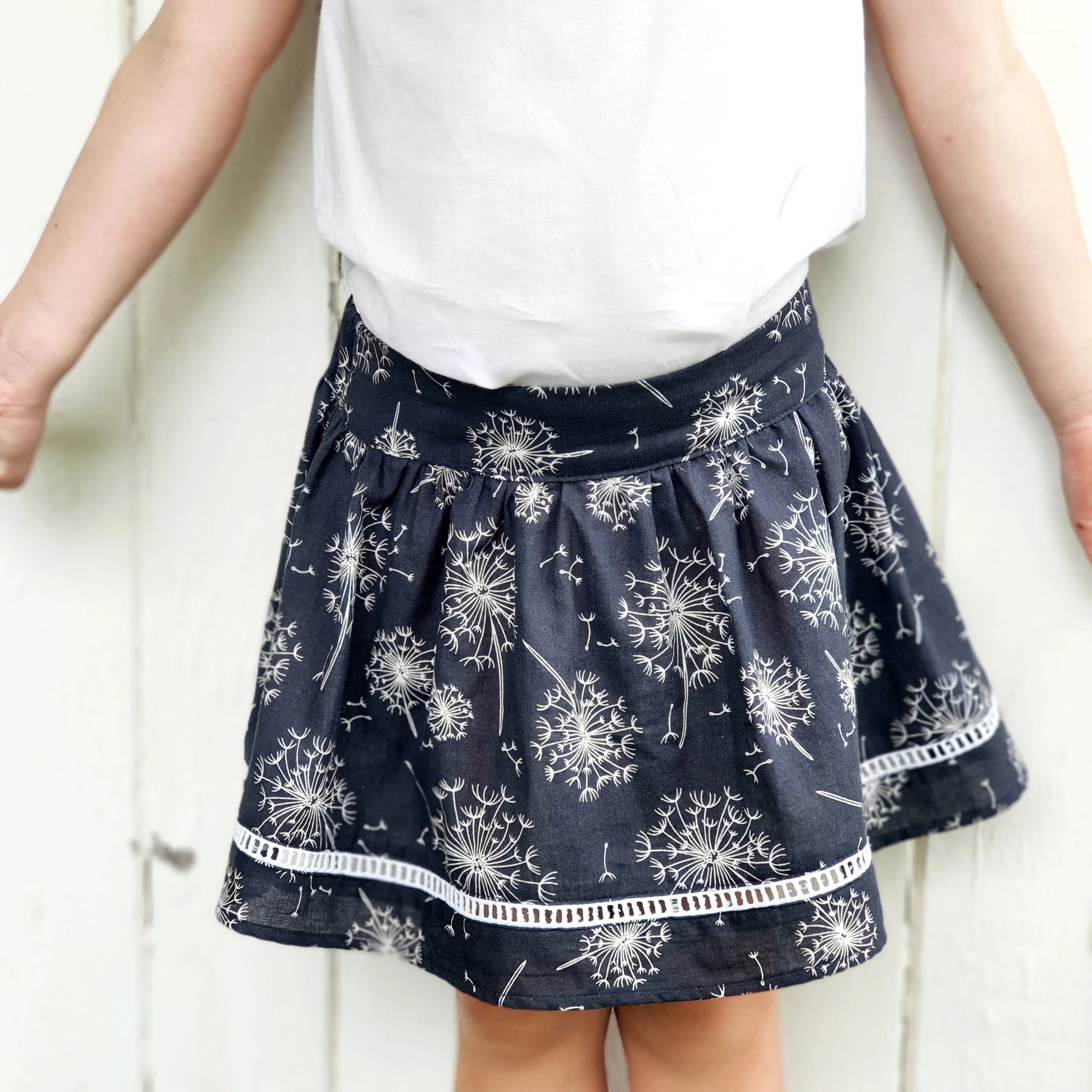 French Cotton Skirt - Dandelion Blue