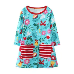 Full Sleeve Floral Girls Dress Toddler