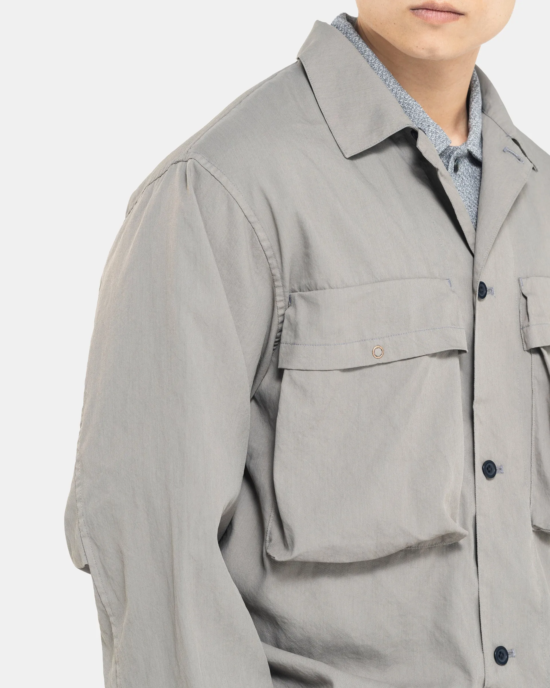 Garment-dye Shirt Jacket in Greige