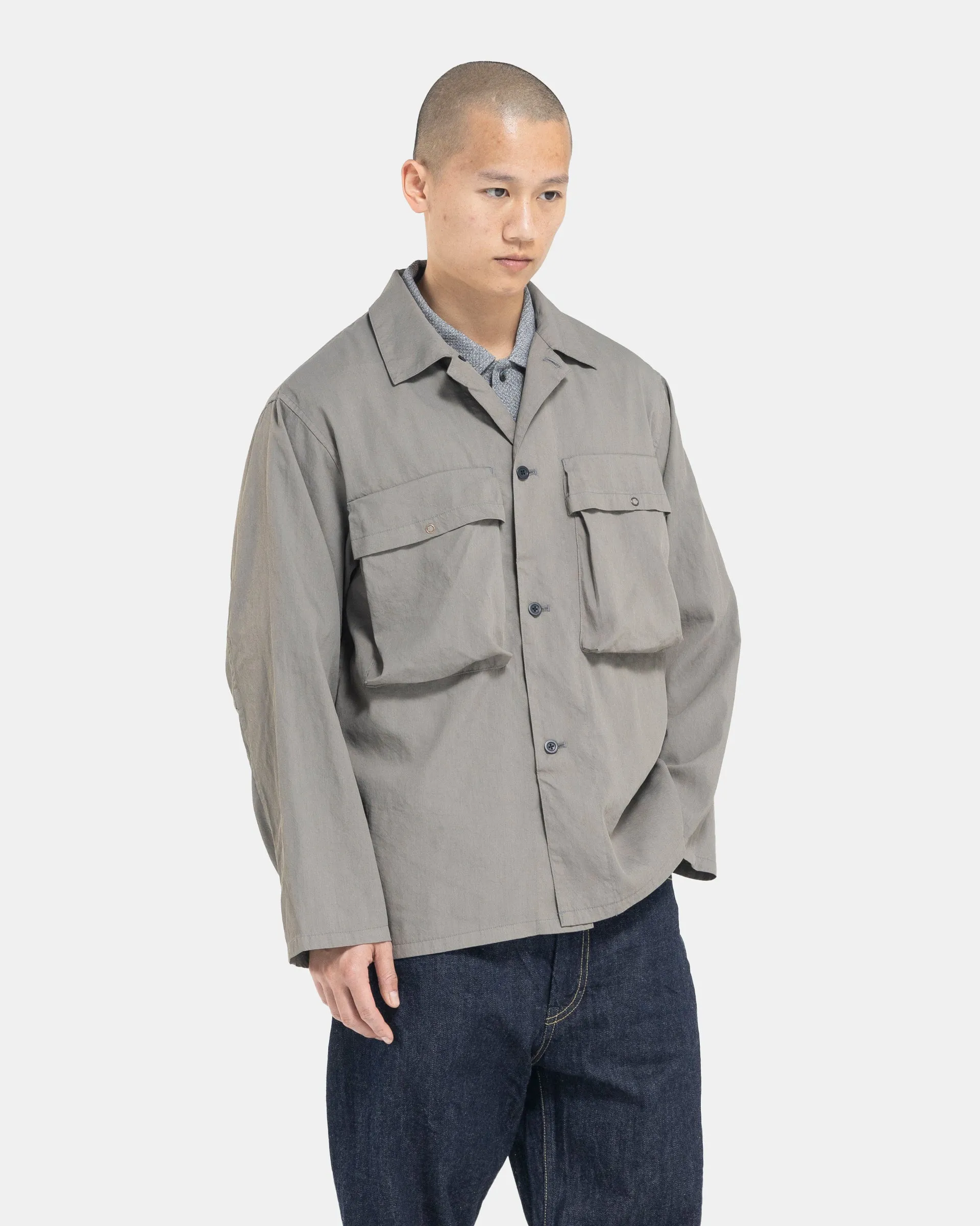 Garment-dye Shirt Jacket in Greige