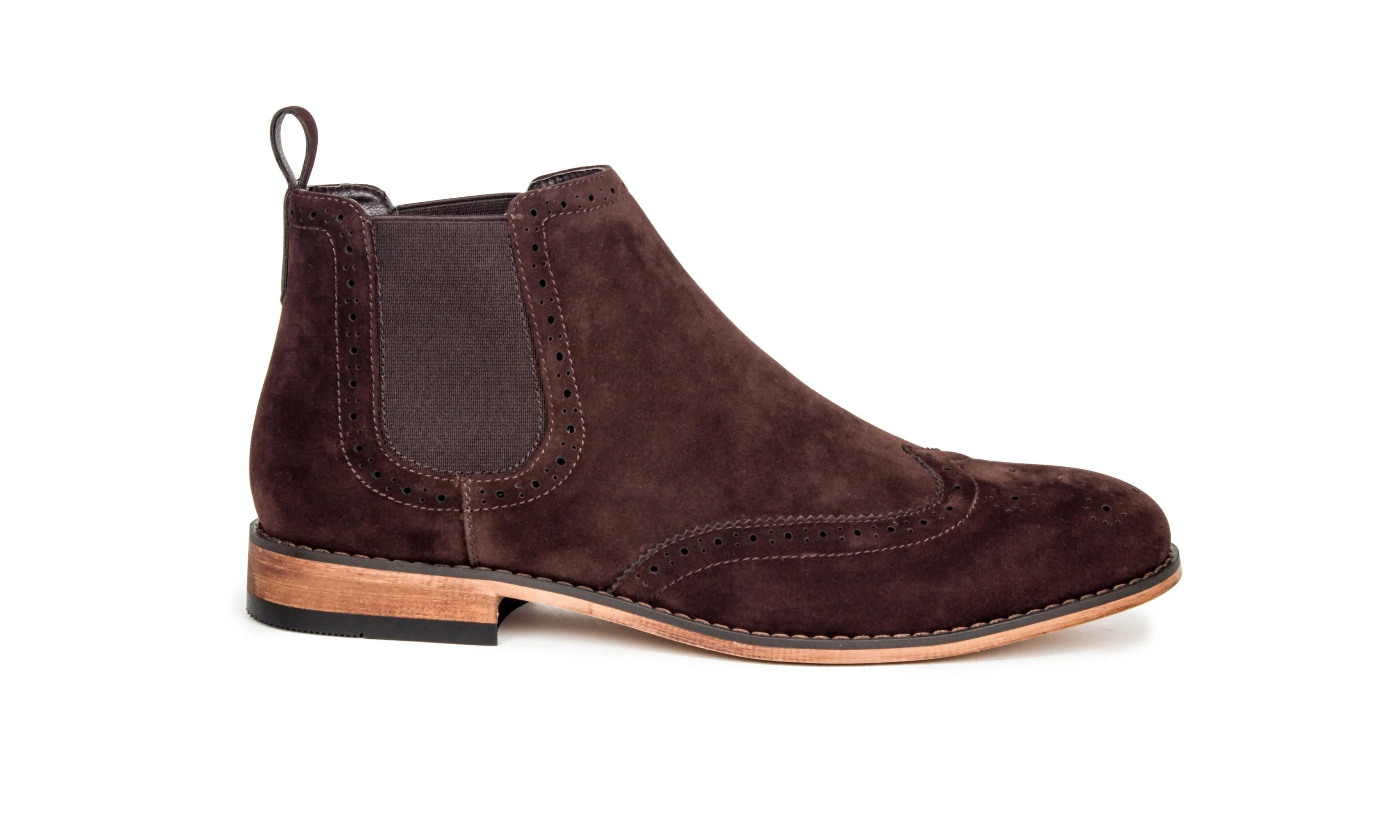 Gino Vitale Men's Wing Tip Chelsea Boots