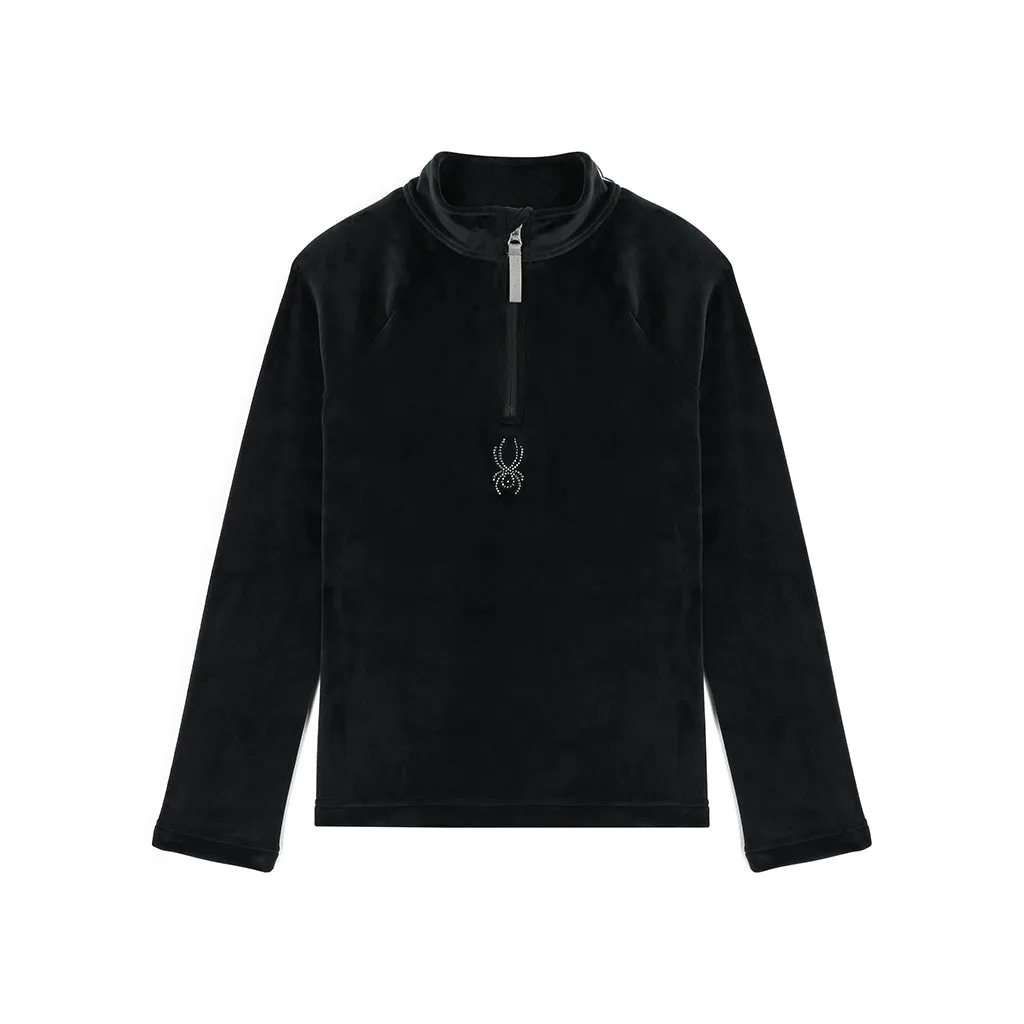 Girls Shimmer Bug Half Zip - Black