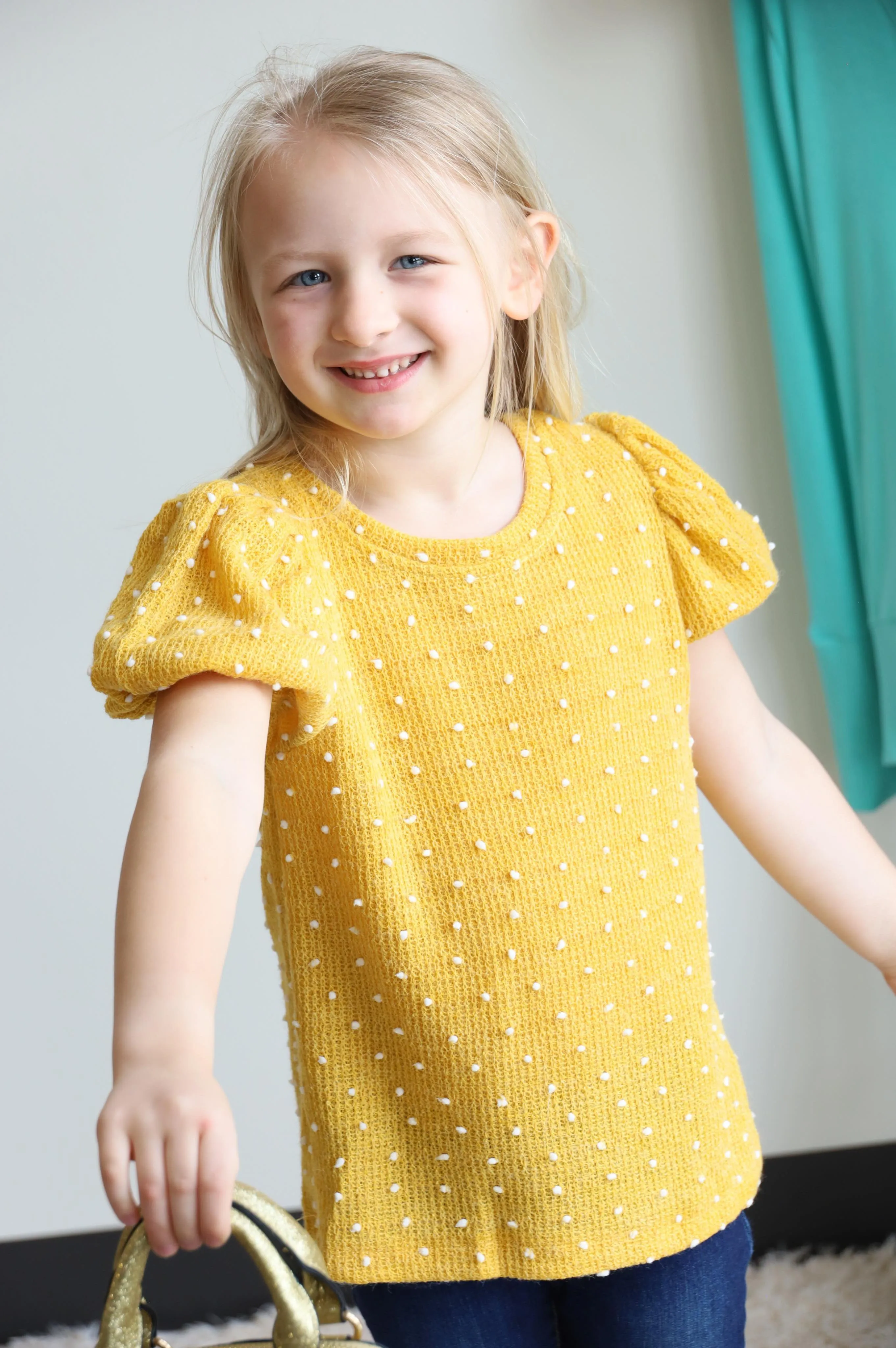 Girl's Swiss Dot Top