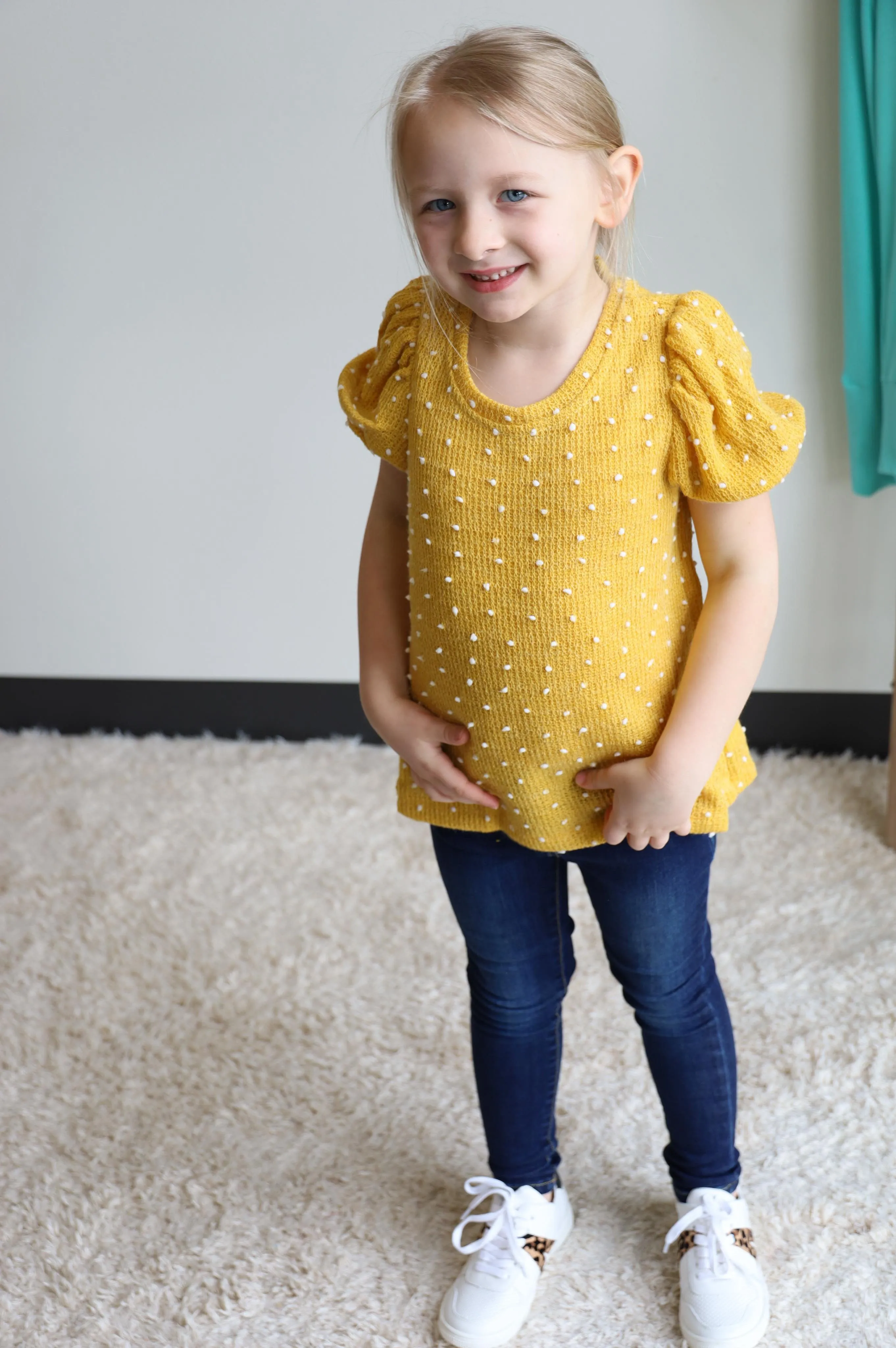 Girl's Swiss Dot Top