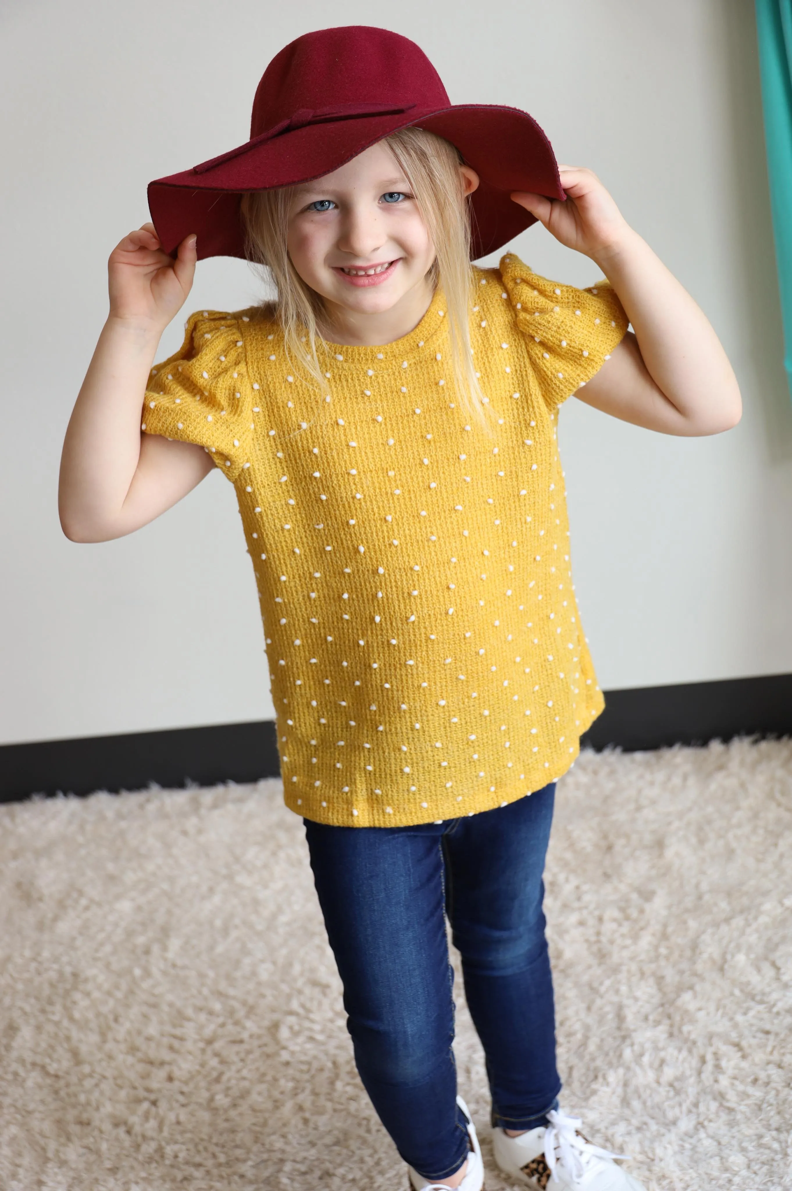 Girl's Swiss Dot Top