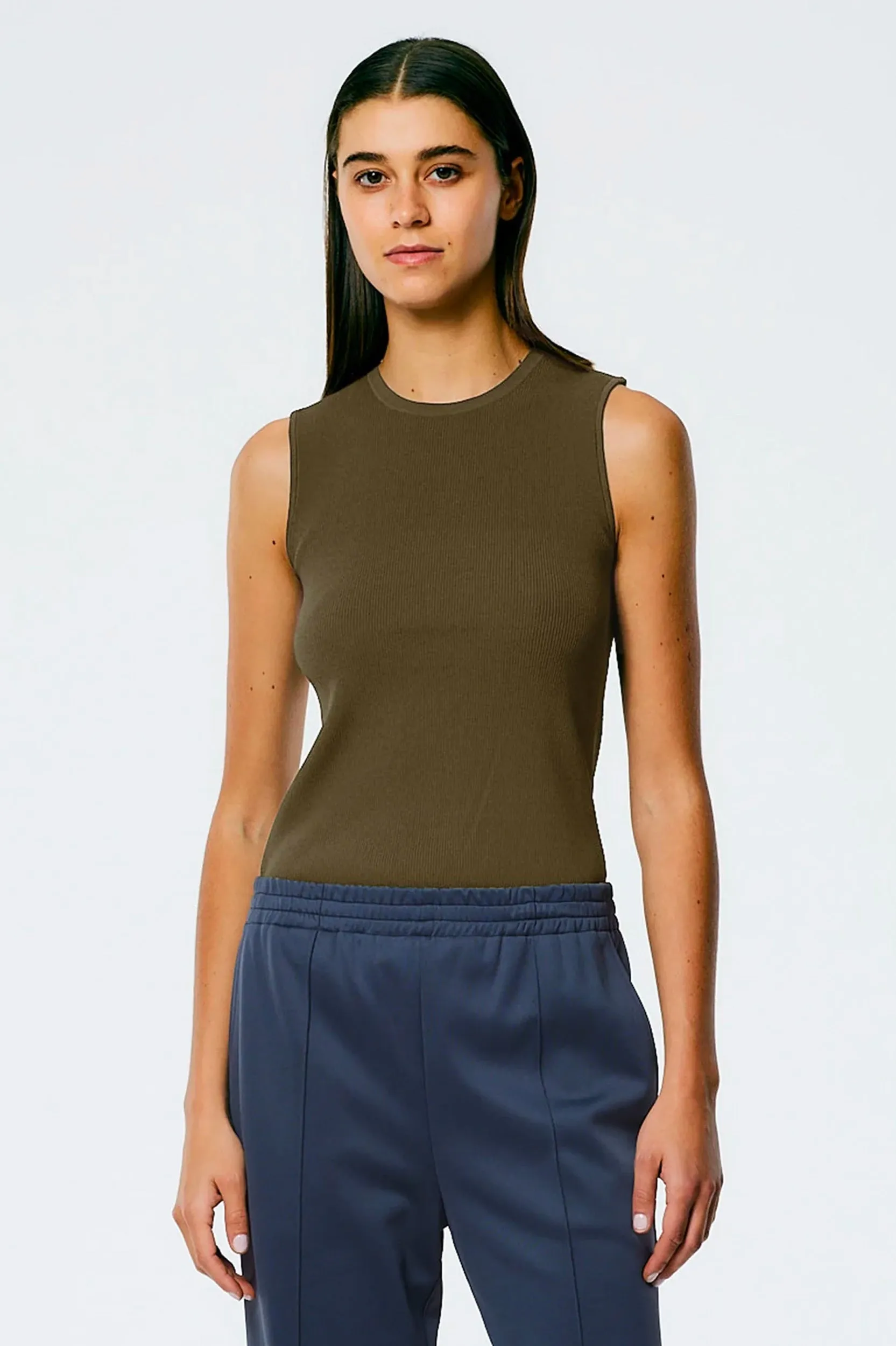 Giselle Openback Stretch Tank in Wood