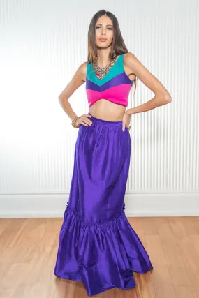 HANNAH Color Block Crop Lehenga Top