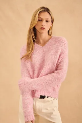 HARLAN FUZZY V-NECK SWEATER