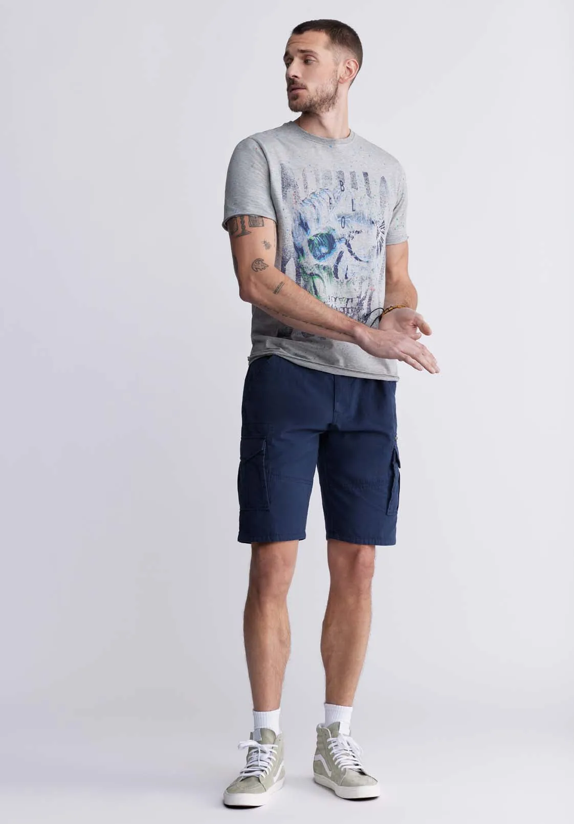 Hiero Men's Cargo Shorts in Midnight Blue - BM24270