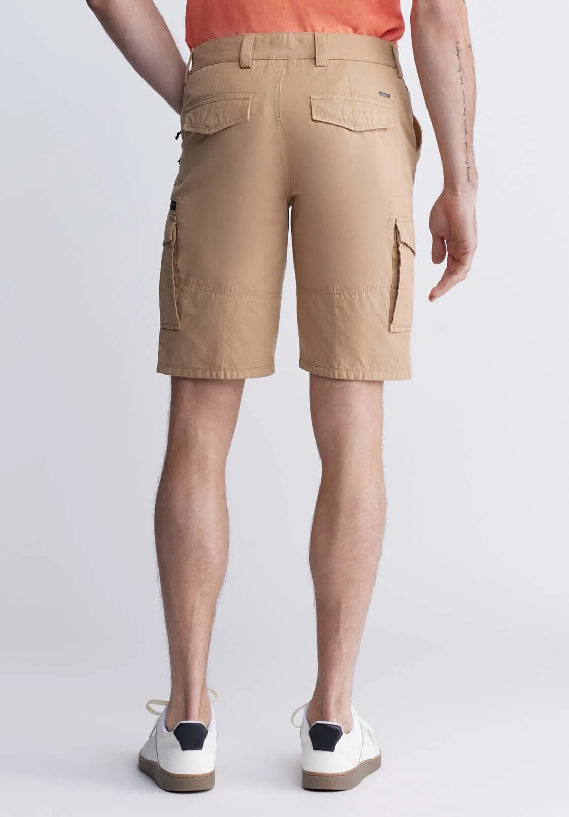 Hiero Men's Shorts with Cargo Pockets in Tan - BM24270