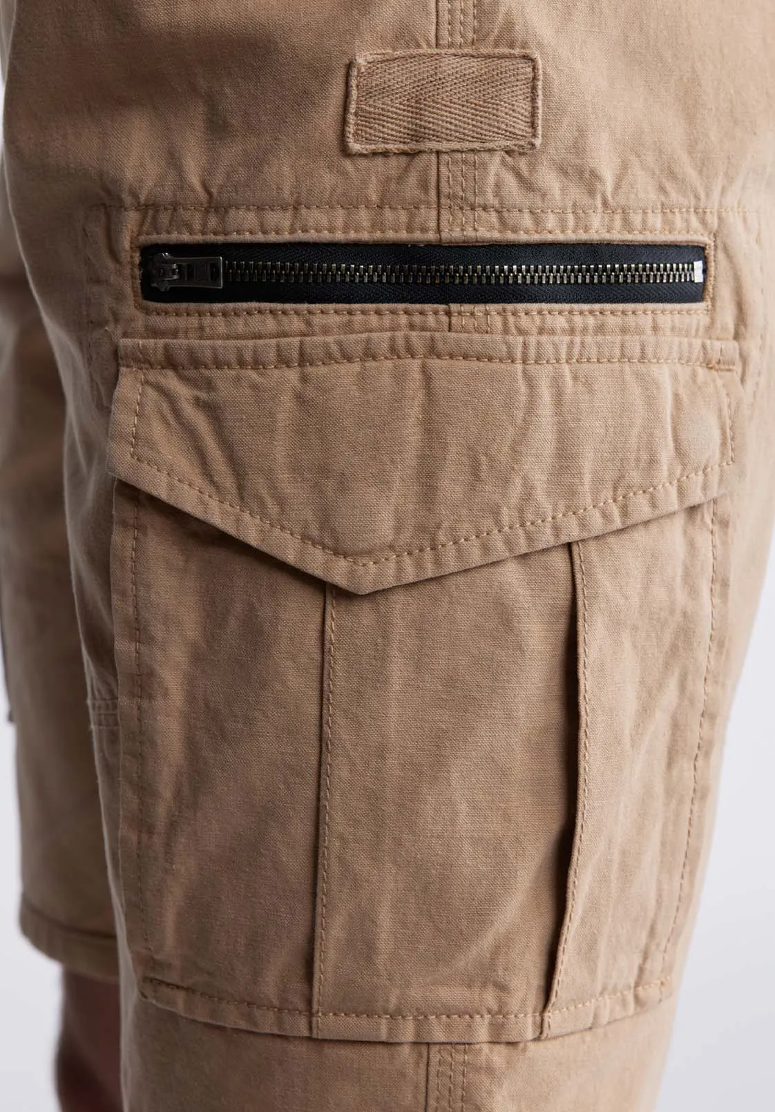 Hiero Men's Shorts with Cargo Pockets in Tan - BM24270