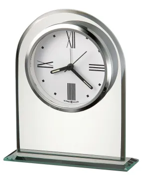 Howard Miller Regent Beveld Glass Alarm Clock - Arch Top - Silver Tone Accents