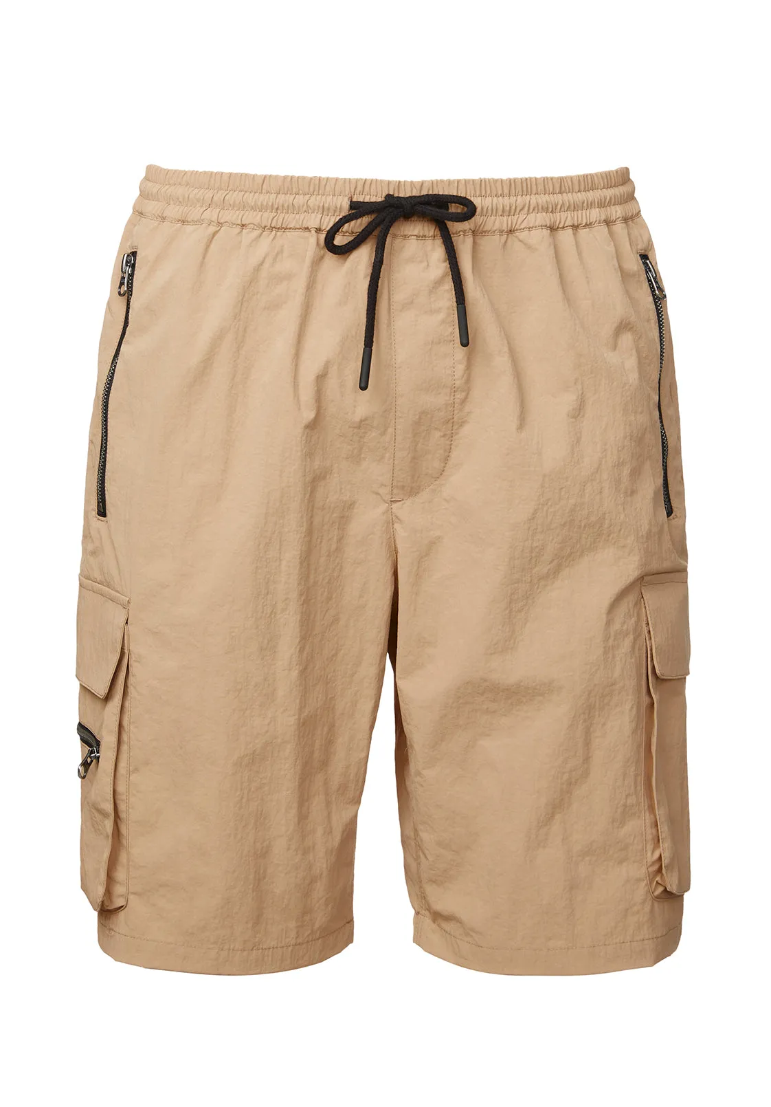 Hult Men’s Drawstring Cargo Shorts in Tan - BM24342