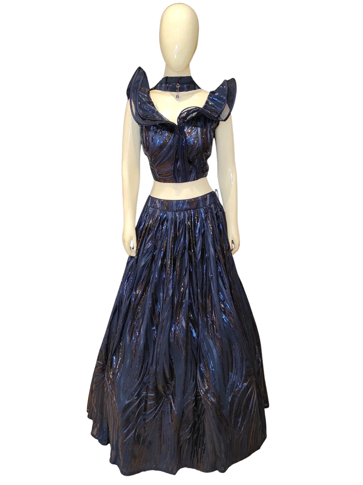 Indo western Skirt Choli Dupatta With Sequins Work