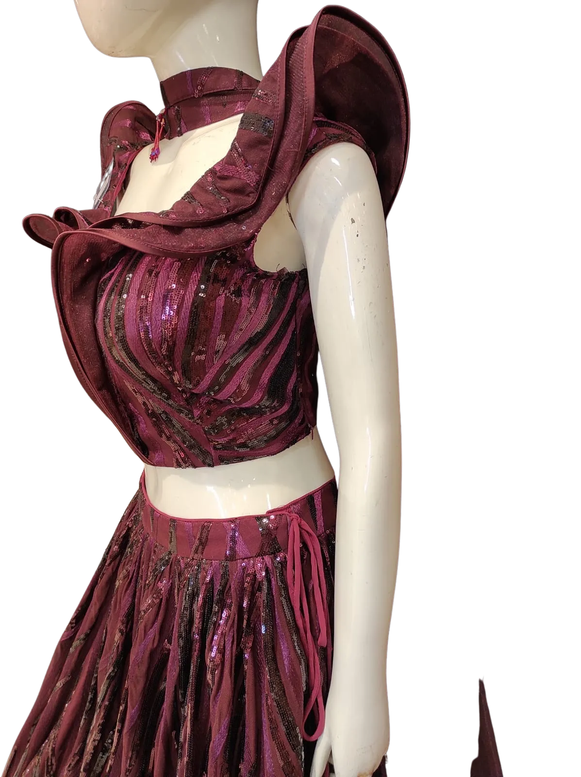 Indo western Skirt Choli Dupatta With Sequins Work