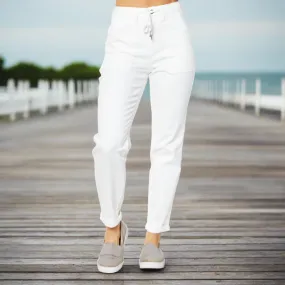 Judy Blue High-Waist White Cuffed Jogger